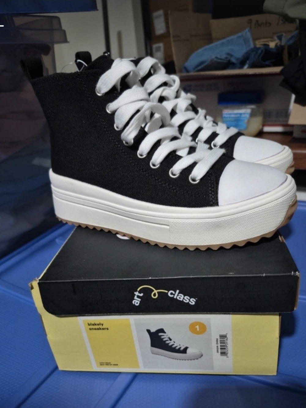 art class Black and White Platform High-Top Sneakers
